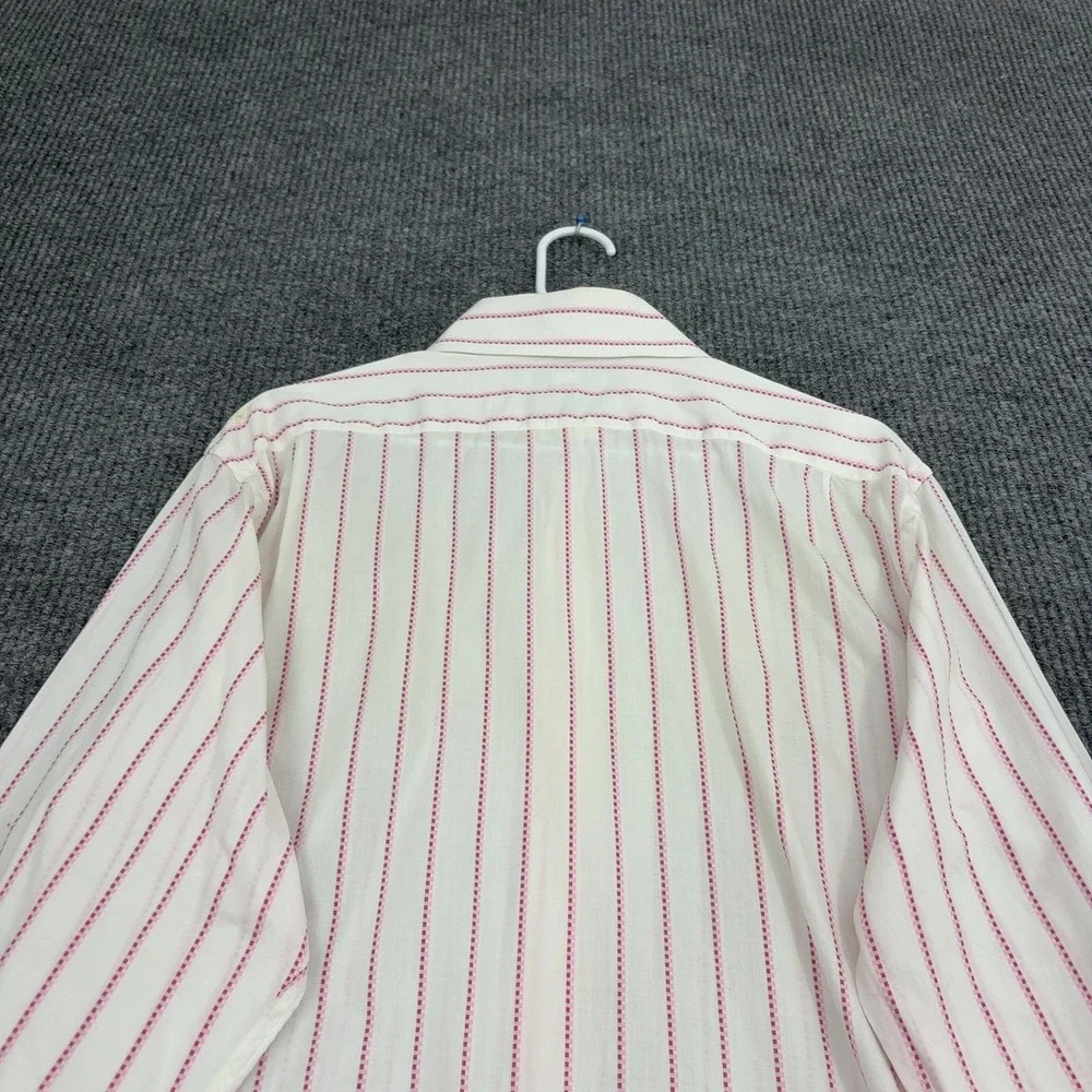 Banana Republic Button Down Men L White Cotton Striped Long Sleeve Classic Style